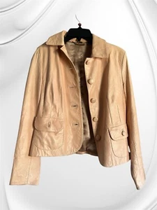 ANN TAYLOR leather coat vintage Sz PS - Picture 1 of 10