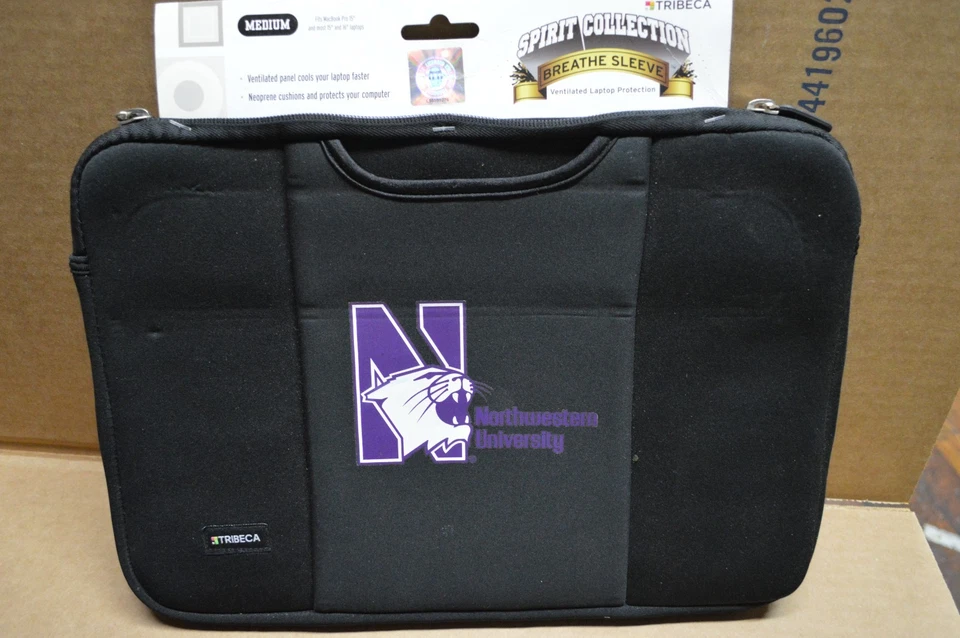 New Tribeca Northwestern Neoprene Black Laptop Sleeve for 15" Macbook Pro - Image 1 of 1