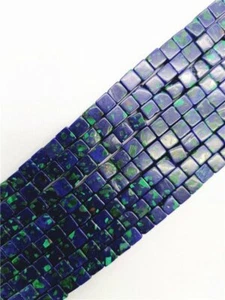 1 Strand 6x6mm Blue&Green Sea Sediment Jasper Cube Loose Beads 15.5" HH7630 - Picture 1 of 1