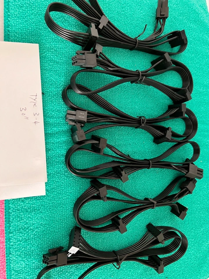 6 Pcs Corsair hx1200 RM1000X RM850X RM750X Corsair 6 Pin to 3x SATA Drive Cable - Image 1 of 4