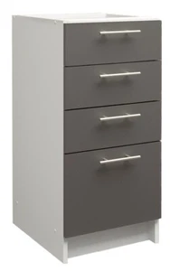 JD Greta NOT Adjustable Kitchen Drawer Unit 400mm - Dark Grey Matt - Picture 1 of 8