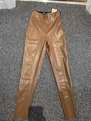 Zara High Rise Brown Leggings - Image 1 of 3