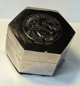 1893-1993 HENDERSON BROTHERS INC Advertising Promo INSURANCE CLOCK Hinged Case - Picture 1 of 7