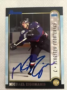MICHAEL ZIGOMANIS KINGSTON FRONTENACS 1999 FIRMADA AUTOGRAFIADA BOWMAN CHL TARJETA - Imagen 1 de 2