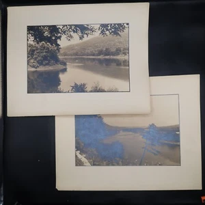Set fotografico 2 9x13 fiume Delaware natura Pennsylvania anni 20 30 vintage - Foto 1 di 7