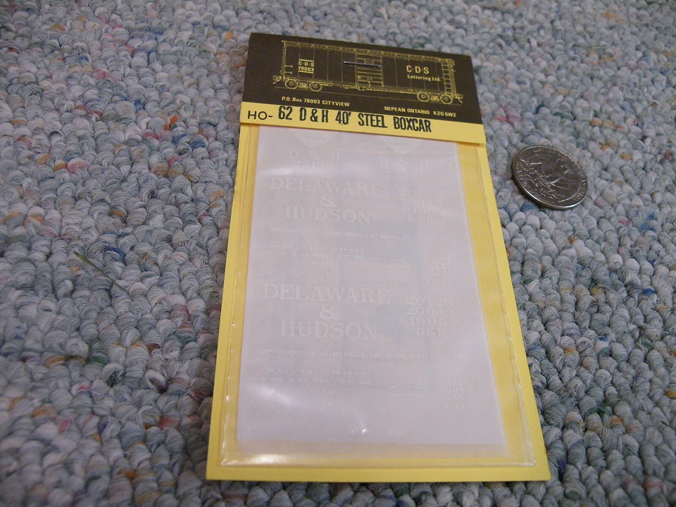 CDS Dry Transfer decals HO HO-62 Delaware Hudson 40' steel box car  F191 - Image 1 of 1