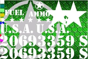 12pc Army style Stickers for Jeep wrangler others invasion and regular star - Picture 1 of 13