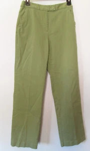 Talbots~Womens~Green Relaxed Flat Front Chino Size 4~stretch cotton - Picture 1 of 7