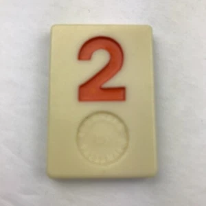 Vintage 70s 80s Rummikub Replacement Tile Piece Number #2 Orange Game Etched - Picture 1 of 4