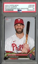 2023 Topps Now Bryce Harper Road To Opening Day Gold Foil /23 PSA 10 Gem Mint