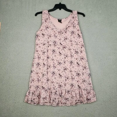 Mini Vestido Vanity Para Mujer Talla L Rosa Ditsy Floral Volantes En Niveles Cambio Sin Mangas Foto 1 de 4
