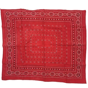 Vintage waschen schnelle Farbe Elefant Kofferraum rot schwarz Schal Bandana 18 Zoll x 21 - Bild 1 von 8