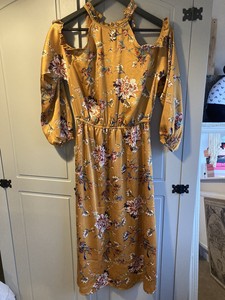 lipsy mustard dress sale