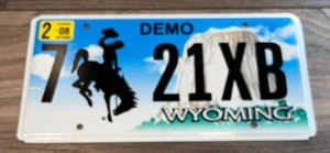 WYOMING, Demo License plates # 7-21XB - Picture 1 of 2