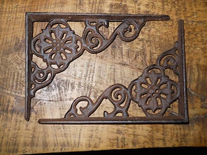4 soportes de tela de hierro fundido estilo antiguo, soportes de jardín soporte de estante - Imagen 1 de 1
