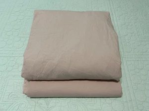 Pottery Barn Flat and Fitted Sheets Full Dusty Pink Organic Cotton - Picture 1 of 11