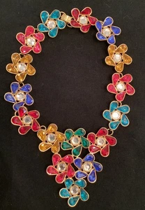 Rare Vintage Signed BEN AMUN Flower Jewel Necklace~ Stunner - Picture 1 of 7