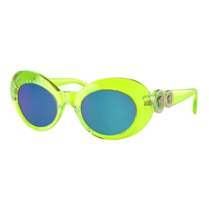 Versace VK 4428U 537125 Transparent Flou Green Plastic Sunglasses Blue Mirror - Picture 1 of 3