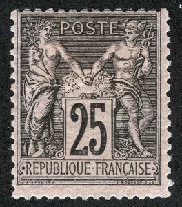 France Sc 99  Black on Pale Rose 25c Type II 1879 Original Gum - Picture 1 of 1
