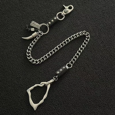 Cadena de pantalones Skull Punk, cadena de billetera para adolescentes, cadena de cinturón de hueso para hombre, encanto de cartera Foto 1 de 4