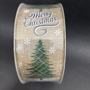 Member's Mark Premium Wired Ribbon 50 Yards 2.5in Width, Merry Christmas - Picture 1 of 6