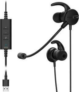 Elecom HS-EP101UNCBK Headset, USB Connection, Dual Microphone Noise Reduction - Picture 1 of 10