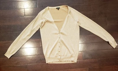 Talbots Women's Cardigan Gold Metallic Lightweight Knit Fabulous Boutique XS - Image 1 of 4