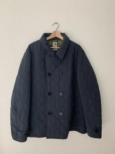 Relwen Thermal Quilted Peacoat Men Sz 2XL Navy Double Breasted Performance Gorp - Picture 1 of 14