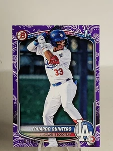 Eduardo Quintero 2025 Bowman 1st Bowman Purple Pattern /199 LA Dodgers - Bild 1 von 3