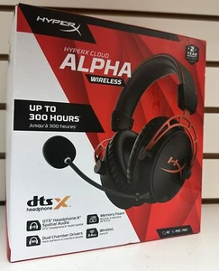 New HyperX Cloud Alpha Wireless DTSX Gaming Headphone Black PC PS4 PS5 300 Hours - Picture 1 of 5