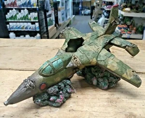Fighter Plane Wreck Fish Tank Decoration Hide Aquarium Vivarium Ornament - Picture 1 of 5