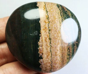 Natural Round Eye Ocean Jasper Agate Quartz Crystal Palm Stone Mineral Specimen - Picture 1 of 12