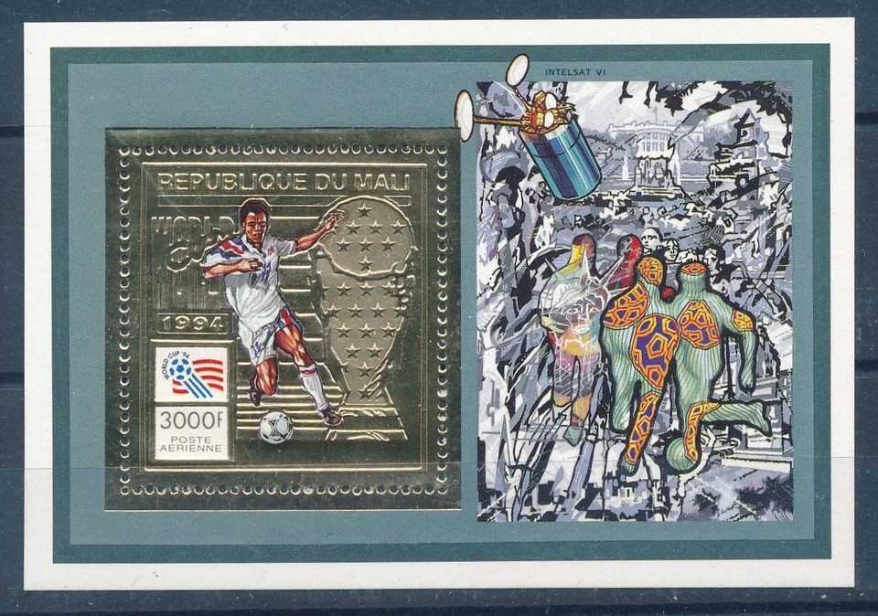 [119628] Mali 1994 World Cup Football soccer Souvenir sheet Gold foil MNH - Image 1 of 1