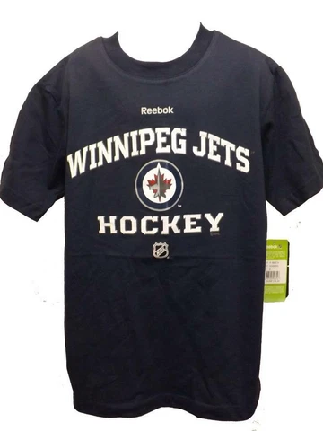 New Winnipeg Jets Youth Size S-M-L-XL Reebok Dark Blue Shirt Cover