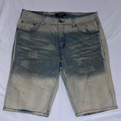 Lion Dynasty Mens Size 38 Distressed Denim Shorts - Image 1 of 4