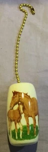 Mare and Foal Porcelain Ornamental ceiling Fan or Other Lamp Pull - Picture 1 of 4