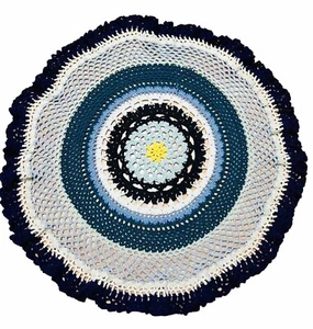 Lotus Mandala HECHA A MANO Crochet AFGANA Silla Tejida SOFÁ Regreso MANTA Cama TIRADA - Imagen 1 de 8