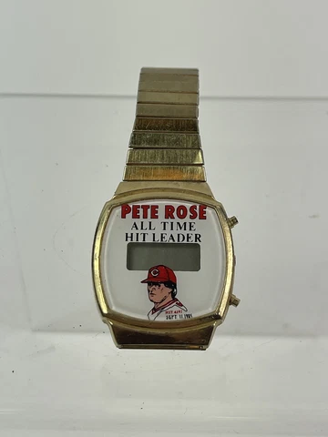 Vintage Pete Rose "All Time Hit Leader" Cincinnati Reds Digital LED Watch Cover