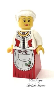 NEW Lego Christmas MRS. CLAUS MINIFIG, White Hair Wife Mrs. Santa Claus - Picture 1 of 1
