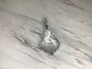 Murano Glass Italy Chandelier Crystal Clear Prism Pendants, 3” Long - Picture 1 of 15