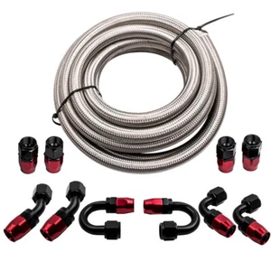 16FT / 5M AN10 Nylon Stahl geflochtene Ölkraftstoff Linie mit Schlauchanschluss - Picture 1 of 12