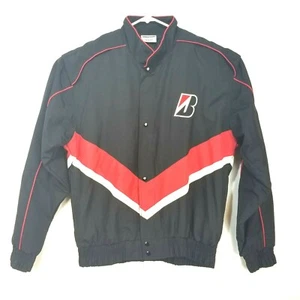 Bridgestone Vintage Indy Autorennen Jacke rot weiß schwarz Reißverschluss Größe L - Bild 1 von 5