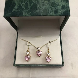 Vtg Suzanne Somers Heart Earrings And Matching Necklace - Picture 1 of 9
