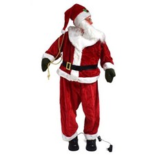 Babbo natale rosso altezza grandezza naturale gigante cm 155 canta 6 canzoni con