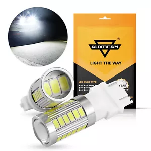 AUXBEAM 3157 4114 4157 LED DRL Driving Daytime Running Light Bulbs 6500K White - Foto 1 di 12