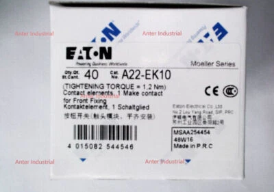 New QTY20 Per Lot A22-EK10 Moeller Contact Element #AT - Image 1 of 3