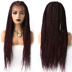 Cornrow Box Braided Women Wigs Hand Tied Lace Front Baby Hair Synthetic 28.5" Us