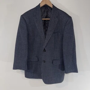 Lauren Ralph Lauren Wool Herringbone Two-Button Coat Blazer 42S Gray Navy Black - Picture 1 of 7