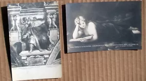 Italienische Kunst Prophet Ezechiello/Maddalena Menge 2 Vintage Postkarten unbenutzt - Bild 1 von 4