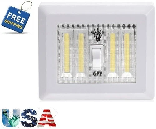 AlltroLite COB Dual LED Closet Light Switch Battery Operated Tap Light Touch